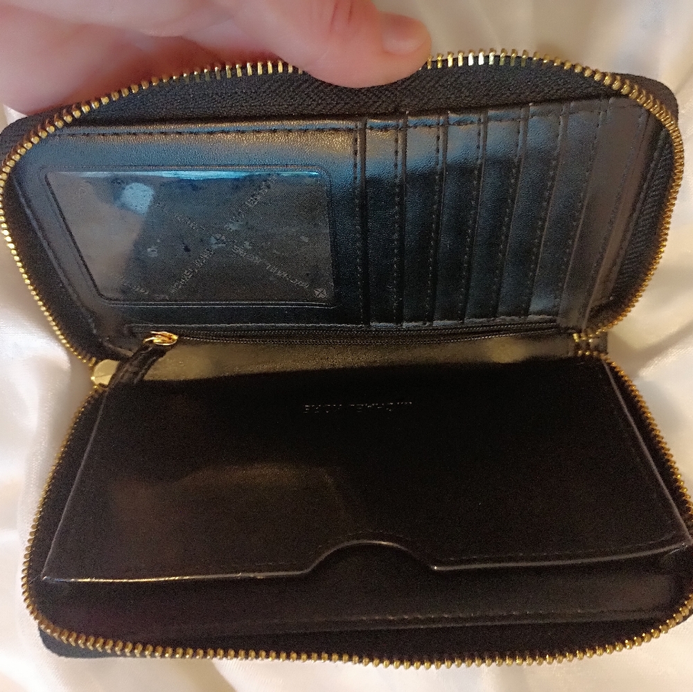 Michael Kors Black Patent Wristlet Clutch with Gold Hardware - Picture 4 of 7